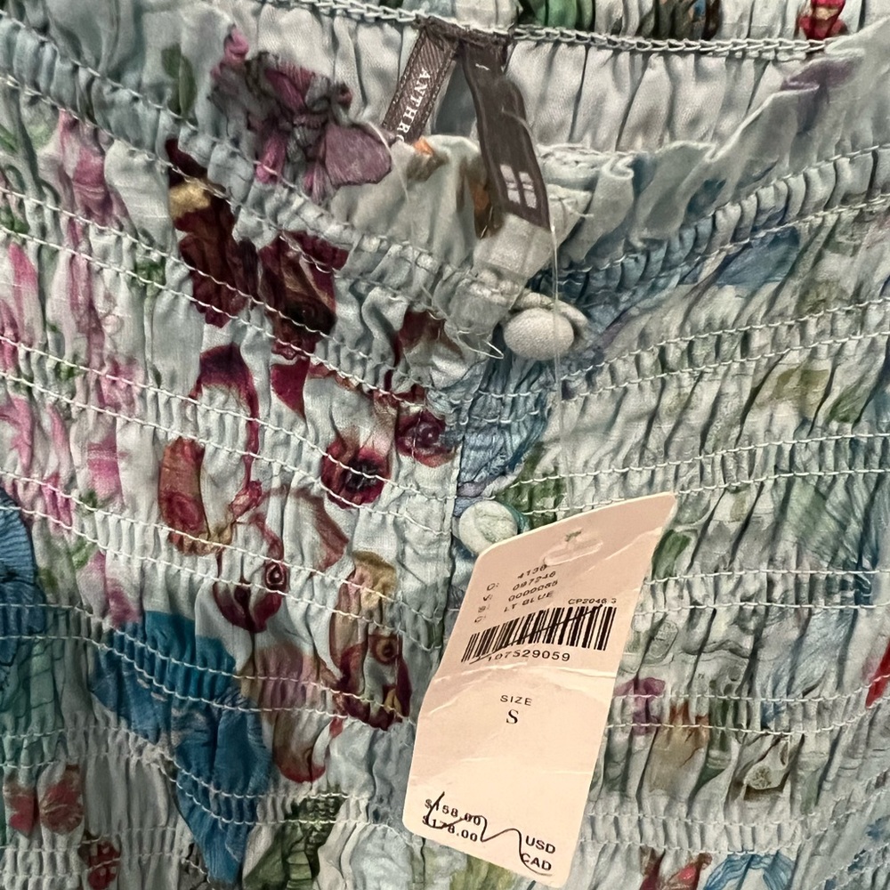 Anthropologie Peregrine Dress light blue floral smocked sundress - Picture 4 of 4